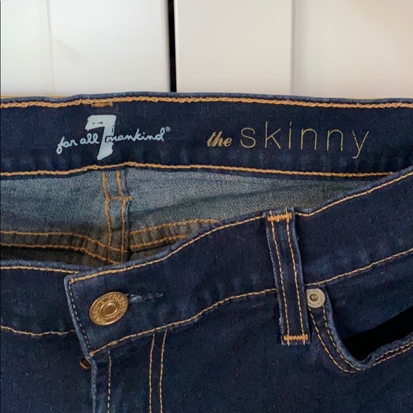 Dark skinny jeans 7 for all mankind sz 31 - Picture 3 of 5